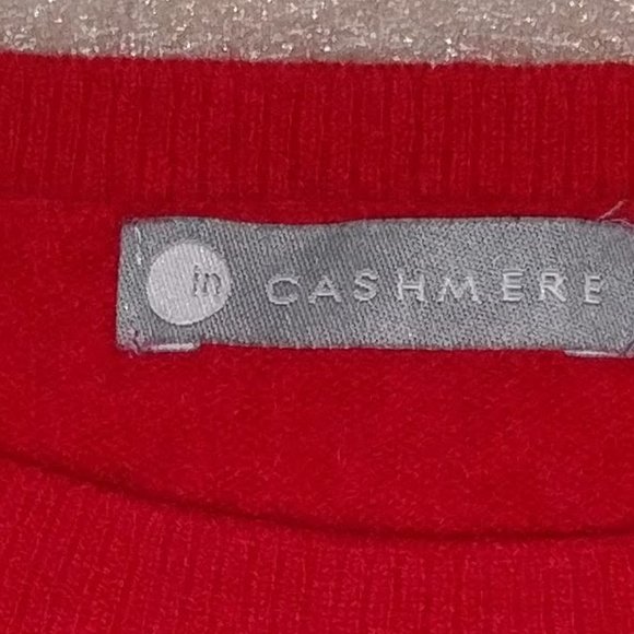 FLAWLESS- Holiday RED 100%CASHMERE L/Sleeve Sweater Knit , M with MEASUREMENTS - Picture 5 of 9
